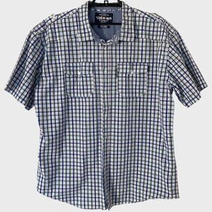 Y2K Ecko Unltd. Checker Pattern Short-Sleeve Shirt Men's 3XL Plaid Button-Up